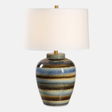 Lighting Judarn Blue Brown Table Lamp 