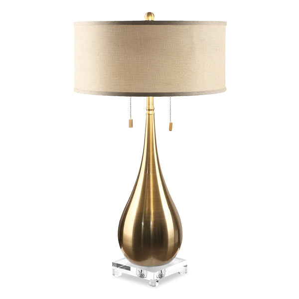 Lighting Lagrima Brushed Brass Lamp 
