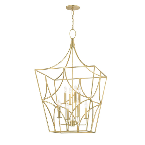 Lighting - Lantern Green Point 8 Light Large Pendant // Gold Leaf 