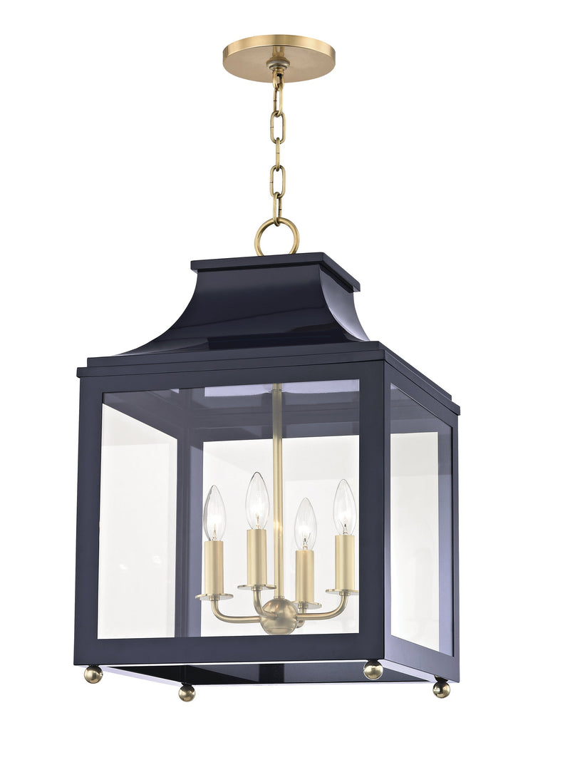 Lighting - Lantern Leigh 4 Light Large Pendant // Aged Brass & Navy 