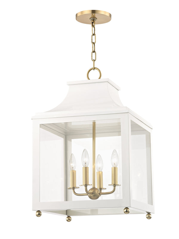 Lighting - Lantern Leigh 4 Light Large Pendant // Aged Brass & Soft Off White 