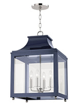 Lighting - Lantern Leigh 4 Light Large Pendant // Polished Nickel & Navy 