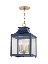 Lighting - Lantern Leigh 4 Light Small Pendant // Aged Brass & Navy 