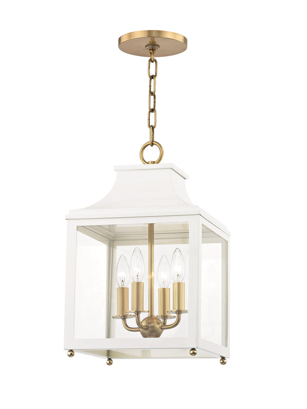 Lighting - Lantern Leigh 4 Light Small Pendant // Aged Brass & Soft Off White 