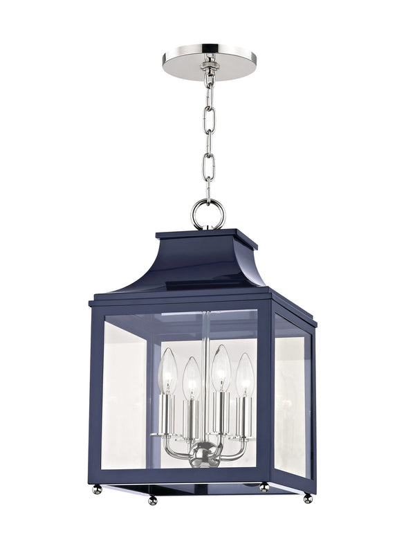 Lighting - Lantern Leigh 4 Light Small Pendant // Polished Nickel & Navy 