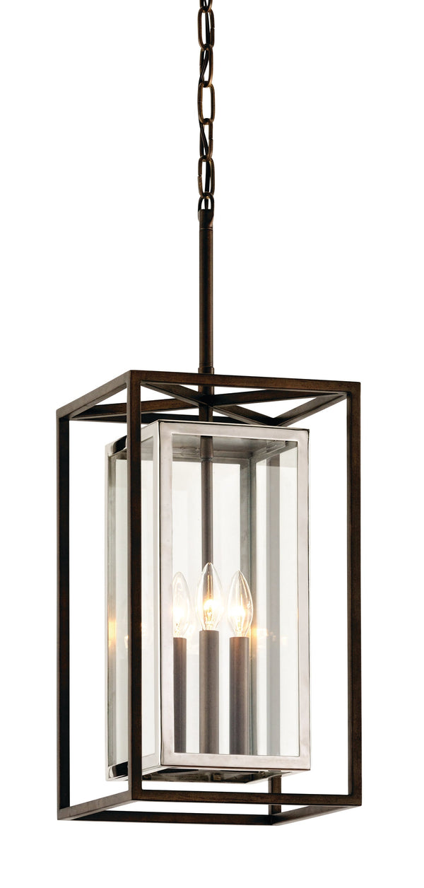 Lighting - Lantern Morgan 3lt Hanger // Bronze with Polished Stainless 