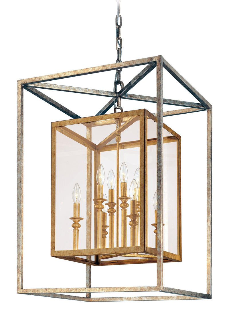 Lighting - Lantern Morgan 8lt Pendant Large // Gold Silver Leaf 