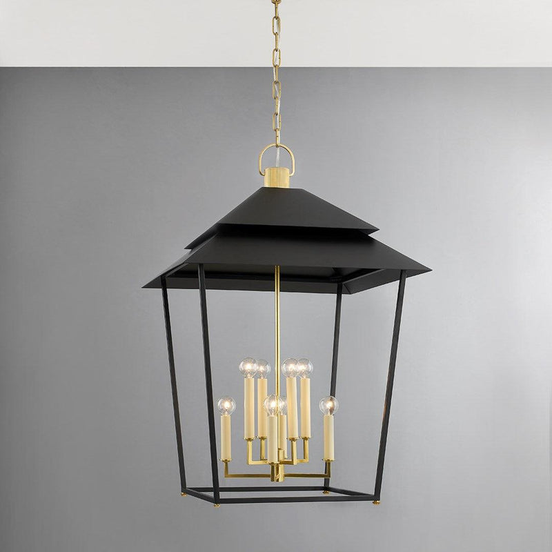 Lighting - Lantern Natick 8 Light Lantern // Black & Aged Brass 