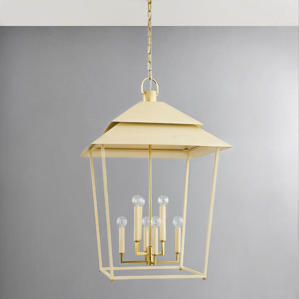 Lighting - Lantern Natick 8 Light Lantern // Cream & Aged Brass 