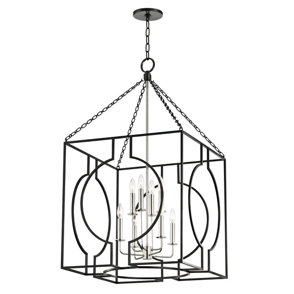 Lighting - Lantern Octavio 8 Light Large Pendant // Aged Iron & Polished Nickel Combo 