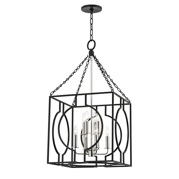 Lighting - Lantern Octavio 8 Light Medium Pendant // Aged Iron & Polished Nickel Combo 