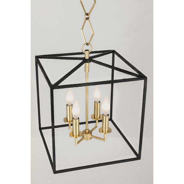 Lighting - Lantern Richie 4 Light Pendant // Aged Brass & Black 