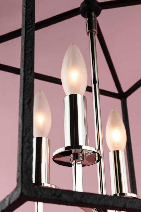 Lighting - Lantern Richie 4 Light Pendant // Polished Nickel & Black 