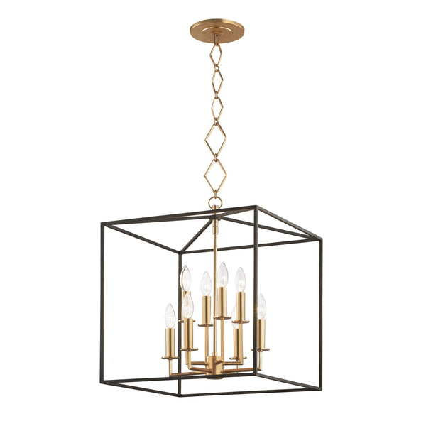 Lighting - Lantern Richie 8 Light Pendant // Aged Brass & Black 