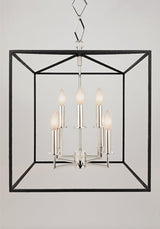 Lighting - Lantern Richie 8 Light Pendant // Polished Nickel & Black 