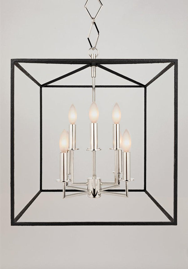 Lighting - Lantern Richie 8 Light Pendant // Polished Nickel & Black 