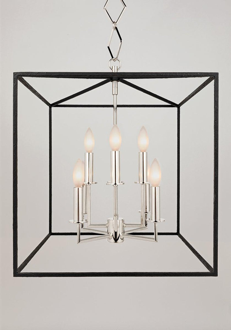 Lighting - Lantern Richie 8 Light Pendant // Polished Nickel & Black 