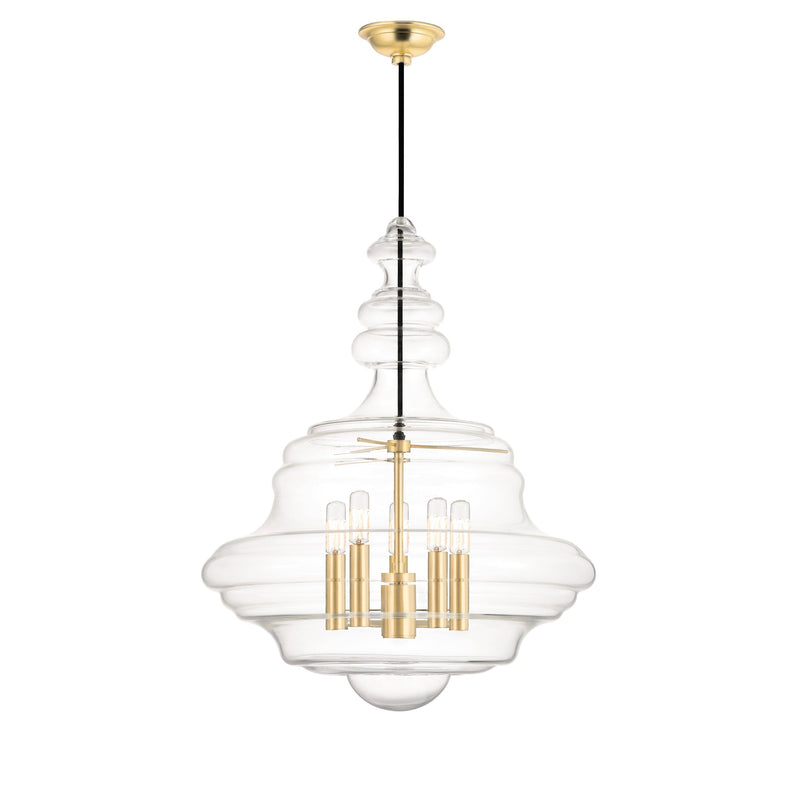 Lighting - Lantern Washington 5 Light Large Pendant // Aged Brass 