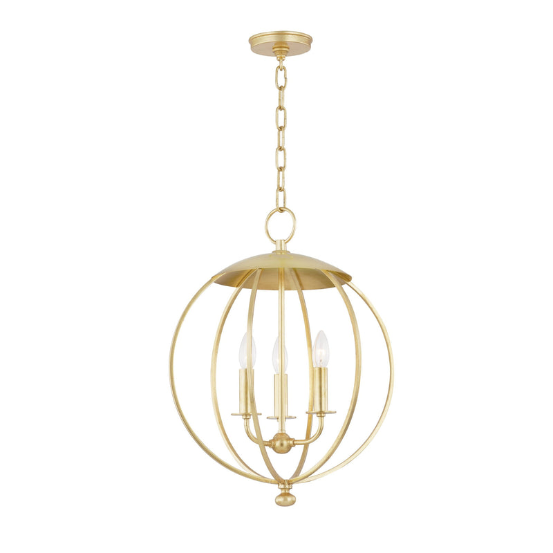 Lighting - Lantern Wesley 3 Light Pendant // Gold Leaf 