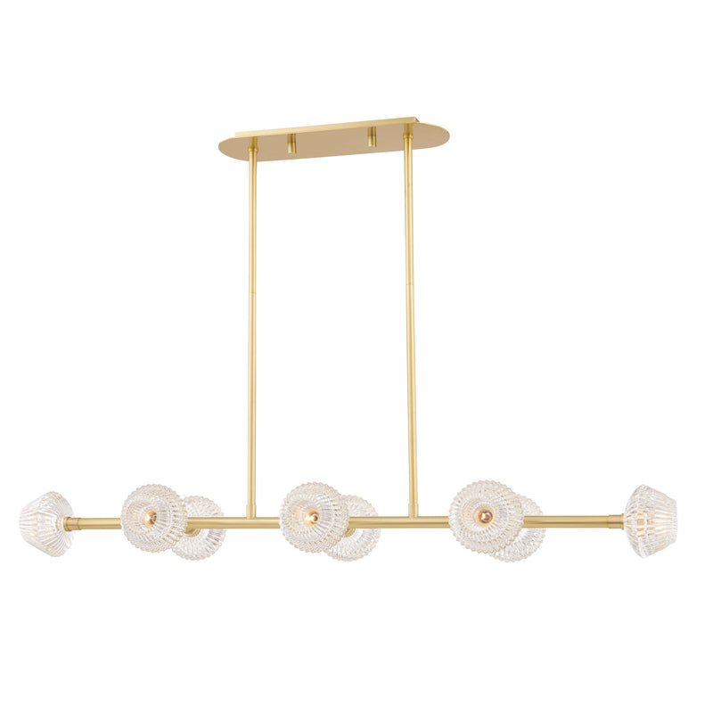 Lighting - Linear Barclay 8 Light Island Light // Aged Brass 