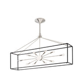 Lighting - Linear Glendale 10 Light Island Light // Polished Nickel & Black 