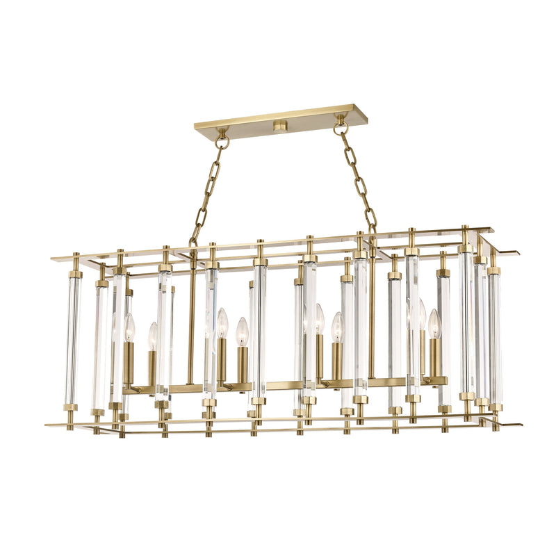 Lighting - Linear Haddon 8 Light Island Light // Aged Brass 