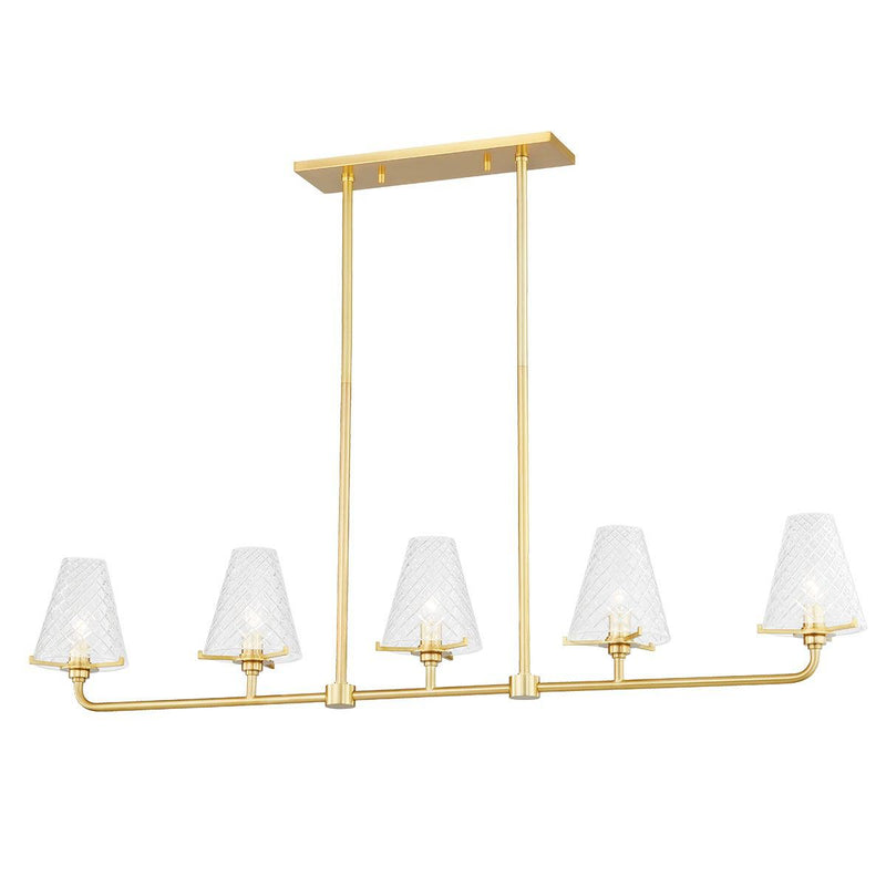 Lighting - Linear Irene 5 Light Linear // Aged Brass 