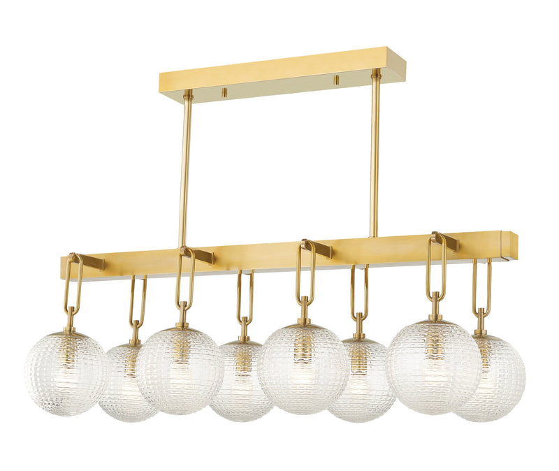 Lighting - Linear Jewett 8 Light Island Light // Aged Brass 