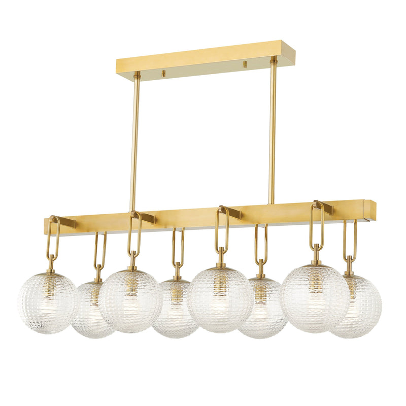 Lighting - Linear Jewett 8 Light Island Light // Aged Brass 