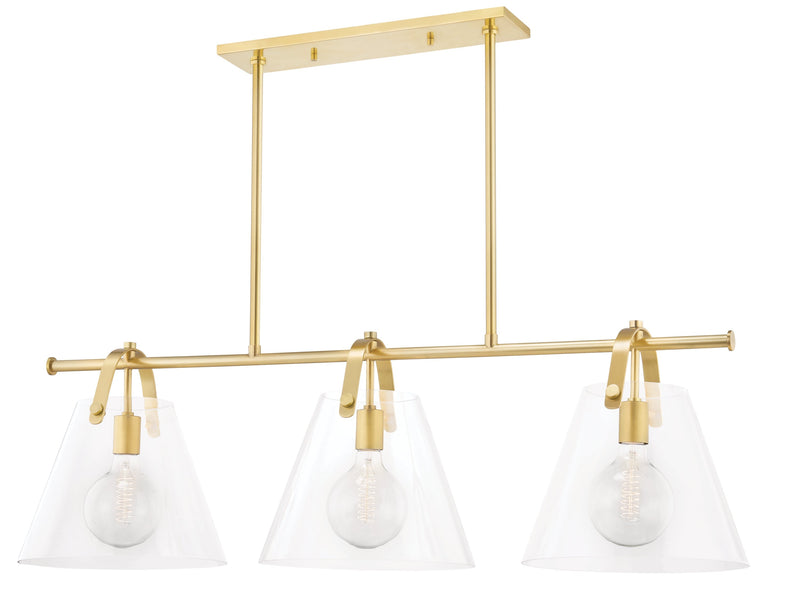 Lighting - Linear Karin 3 Light Linear // Aged Brass 