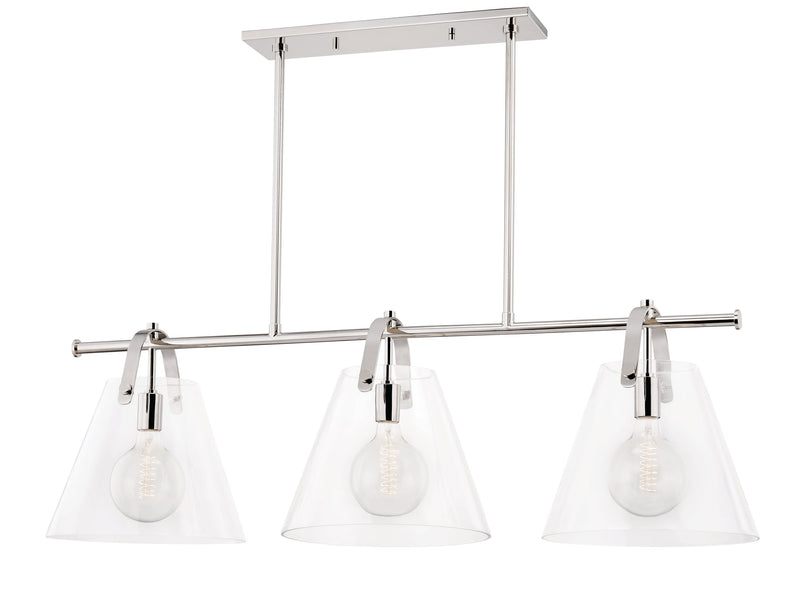 Lighting - Linear Karin 3 Light Linear // Polished Nickel 