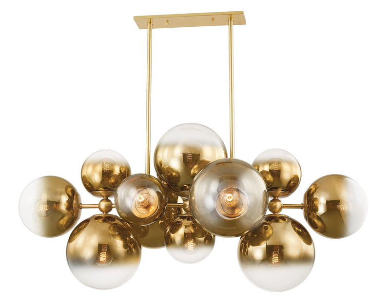 Lighting - Linear Kyoto 12 Light Island // Vintage Polished Brass 