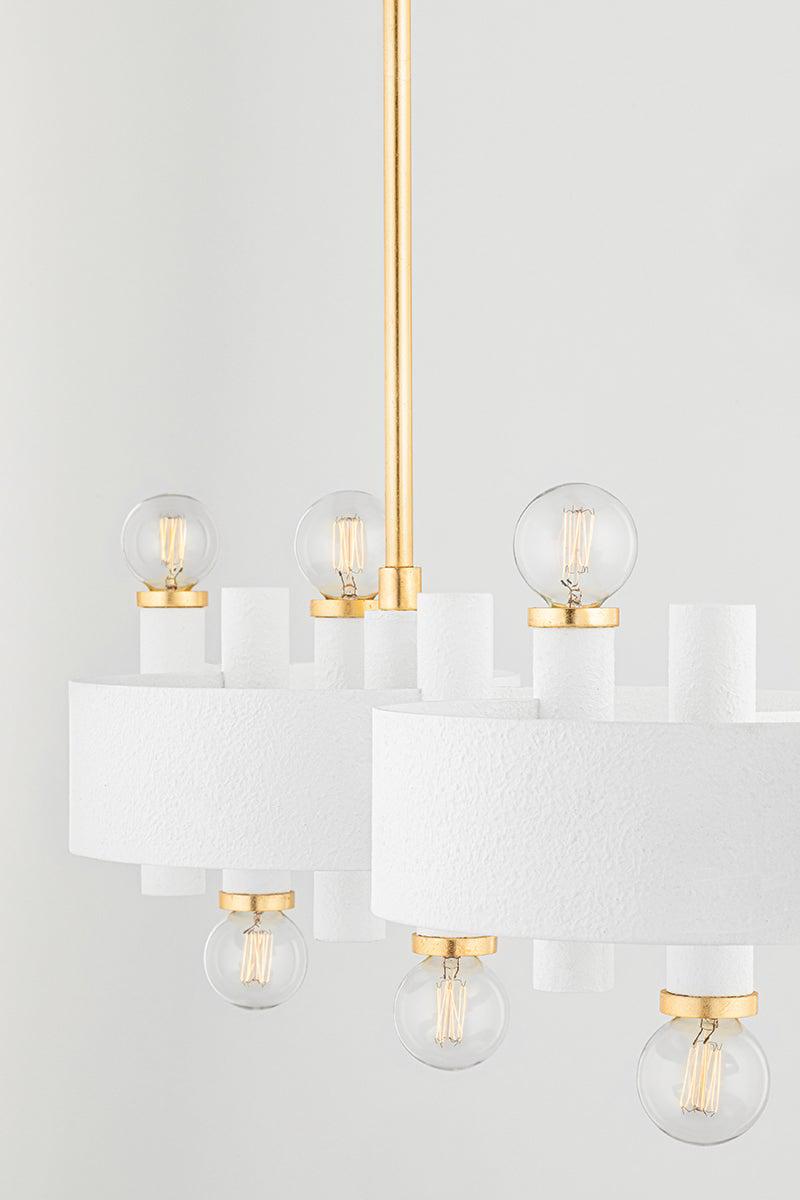 Lighting - Linear Maddie 10 Light Linear // Gold Leaf & White 