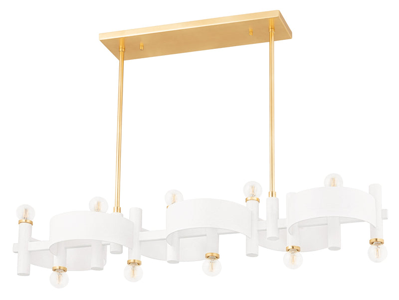 Lighting - Linear Maddie 10 Light Linear // Gold Leaf & White 