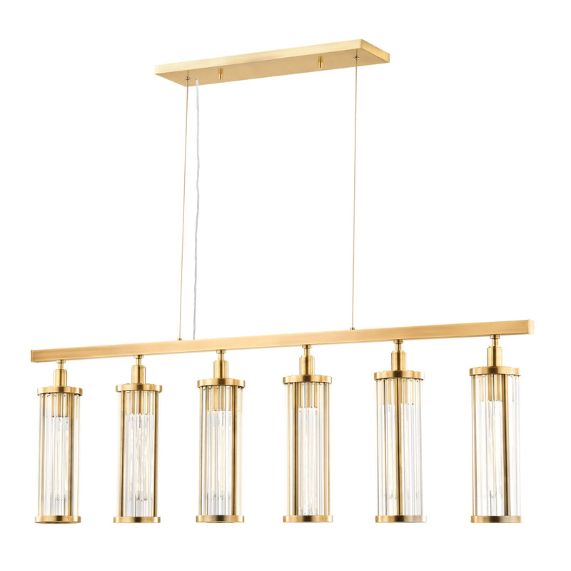 Lighting - Linear Marley 6 Light Island Light // Aged Brass 