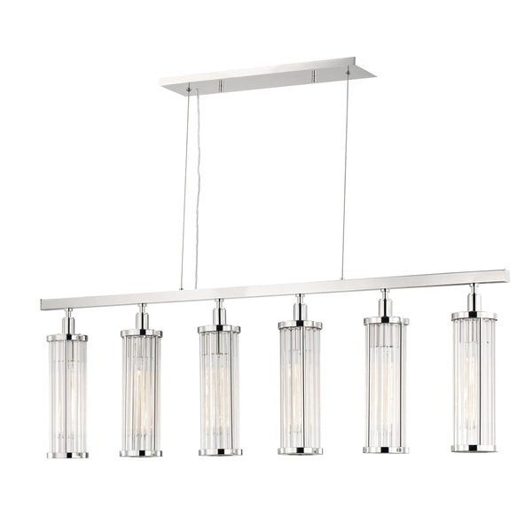 Lighting - Linear Marley 6 Light Island Light // Polished Nickel 