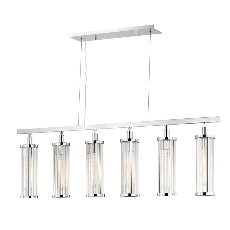 Lighting - Linear Marley 6 Light Island Light // Polished Nickel 