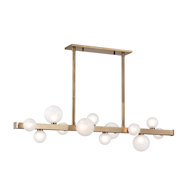 Lighting - Linear Mini Hinsdale 12 Light Island // Aged Brass 