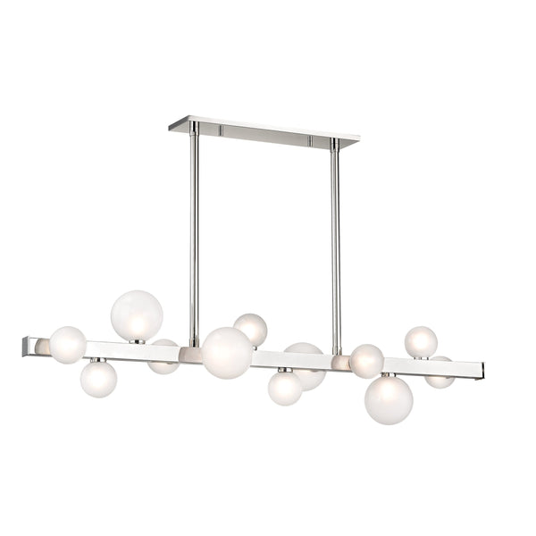 Lighting - Linear Mini Hinsdale 12 Light Island // Polished Nickel 