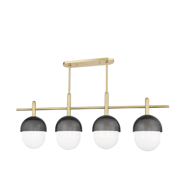 Lighting - Linear Nyack 4 Light Island Light // Aged Brass & Black 