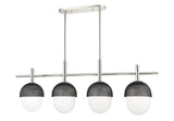 Lighting - Linear Nyack 4 Light Island Light // Polished Nickel & Black 