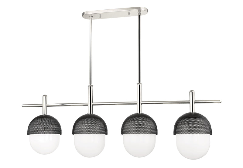 Lighting - Linear Nyack 4 Light Island Light // Polished Nickel & Black 