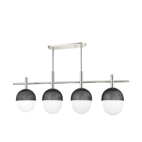 Lighting - Linear Nyack 4 Light Island Light // Polished Nickel & Black 