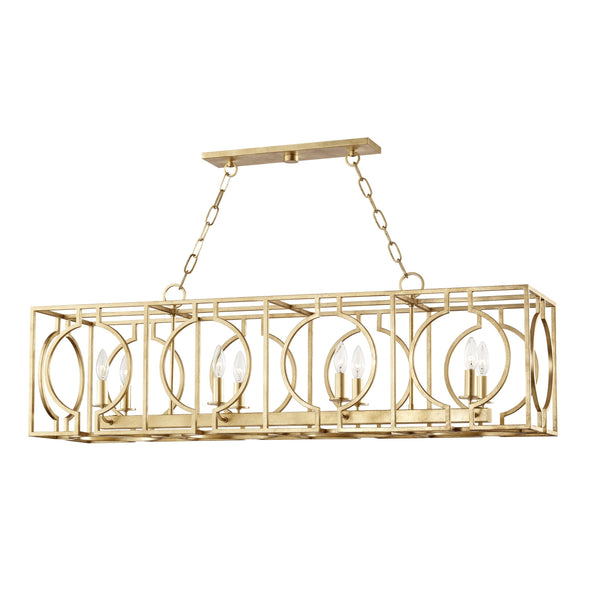 Lighting - Linear Octavio 8 Light Island Light // Gold Leaf 