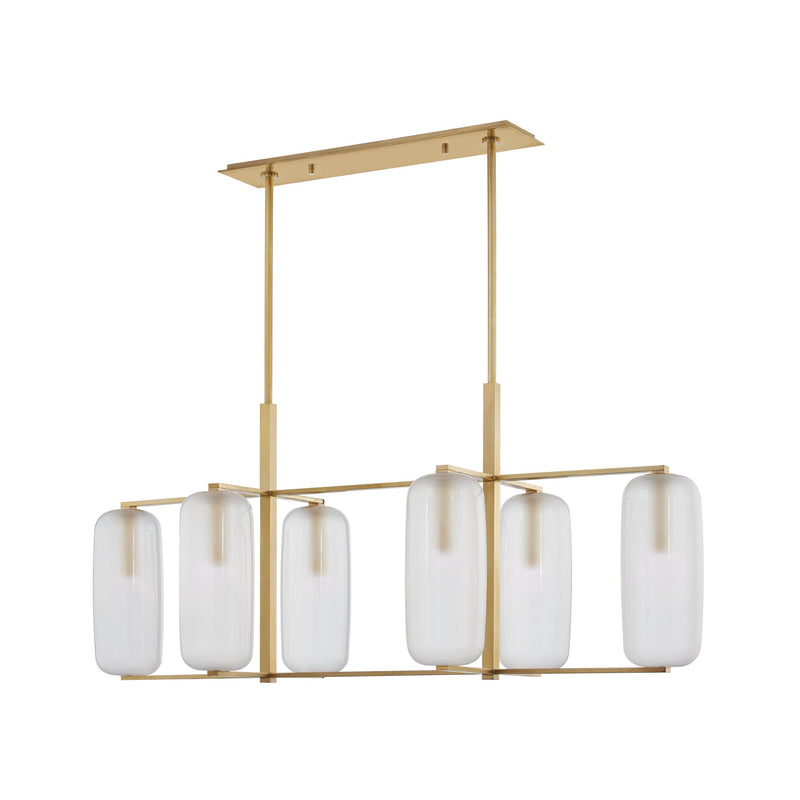 Lighting - Linear Pebble 6 Light Island Light // Aged Brass 