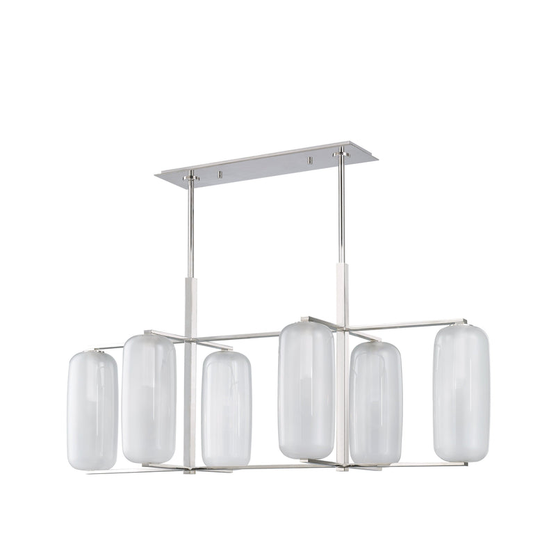 Lighting - Linear Pebble 6 Light Island Light // Polished Nickel 