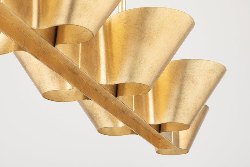 Lighting - Linear Reeve 8 Light Island Light // Vintage Gold Leaf 