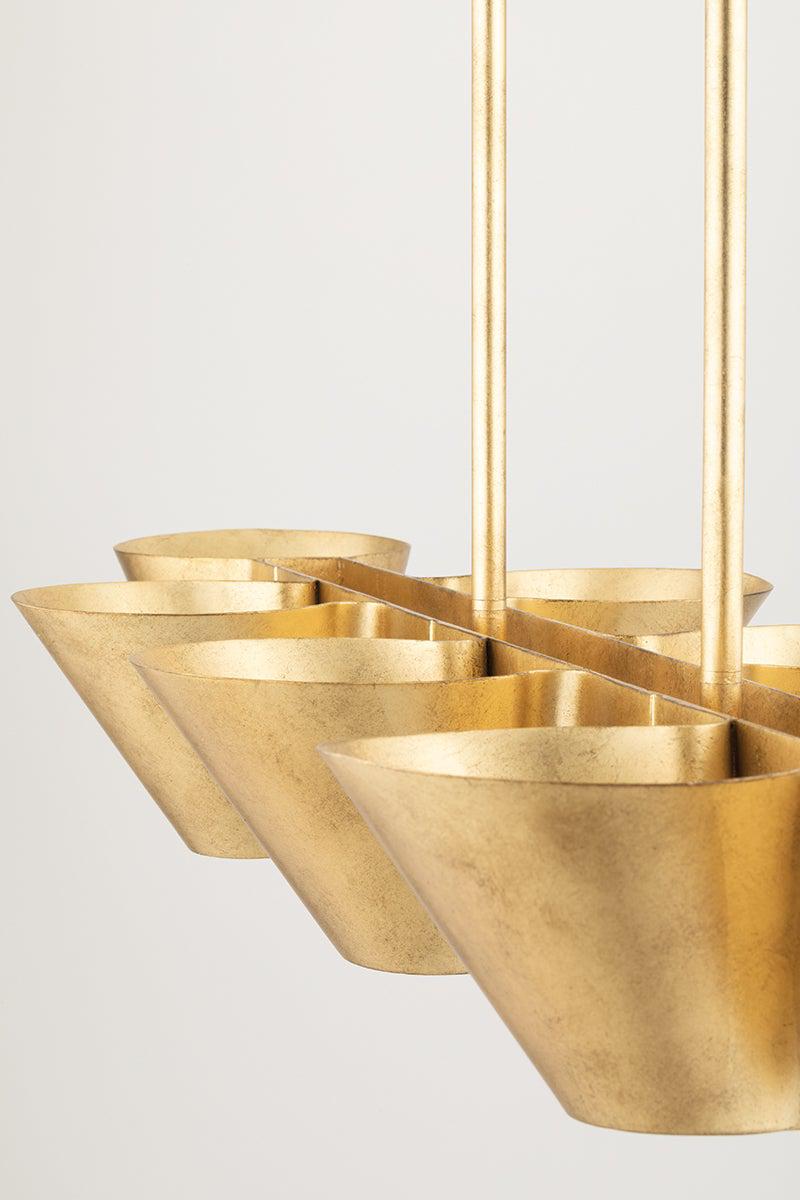 Lighting - Linear Reeve 8 Light Island Light // Vintage Gold Leaf 