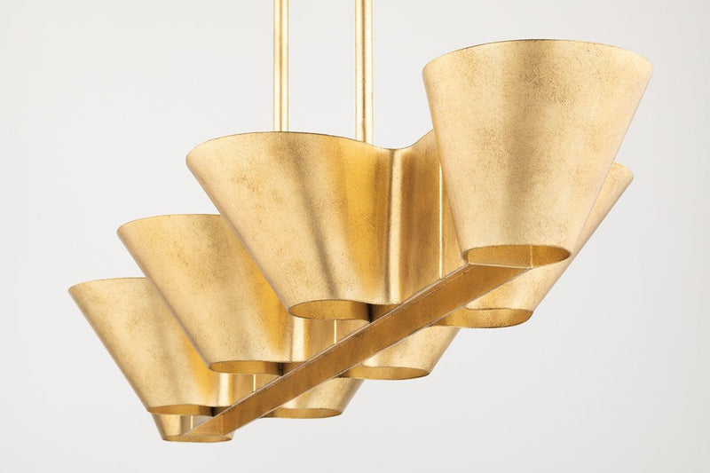 Lighting - Linear Reeve 8 Light Island Light // Vintage Gold Leaf 