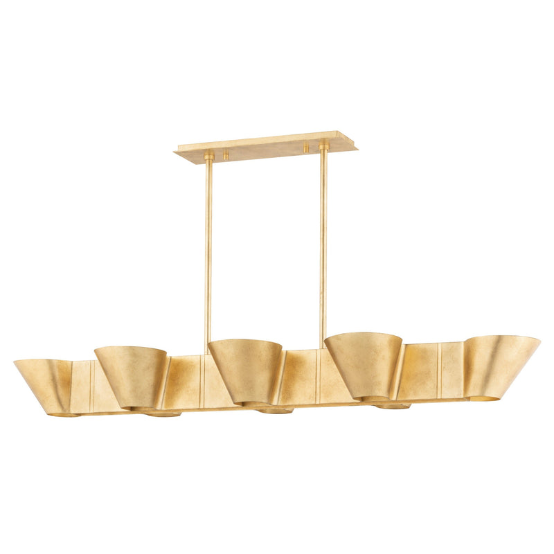 Lighting - Linear Reeve 8 Light Island Light // Vintage Gold Leaf 